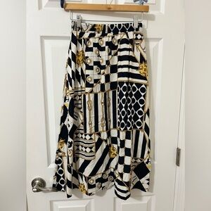 Connections vintage checkered and nautical skirt